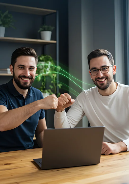 Cliente y experto revisando soluciones Cloud y DevOps en España