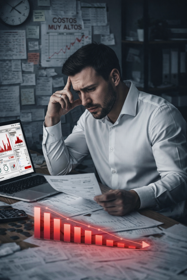 Persona revisando una factura AWS con sobrecoste y aumento del gasto cloud