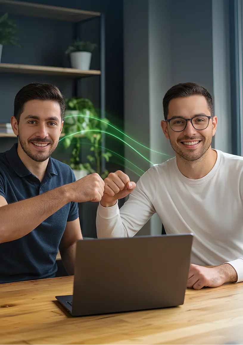 Cliente y experto revisando soluciones Cloud y DevOps en Perú