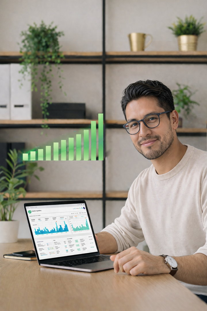 Persona revisando una factura AWS optimizada con mayor control del gasto cloud